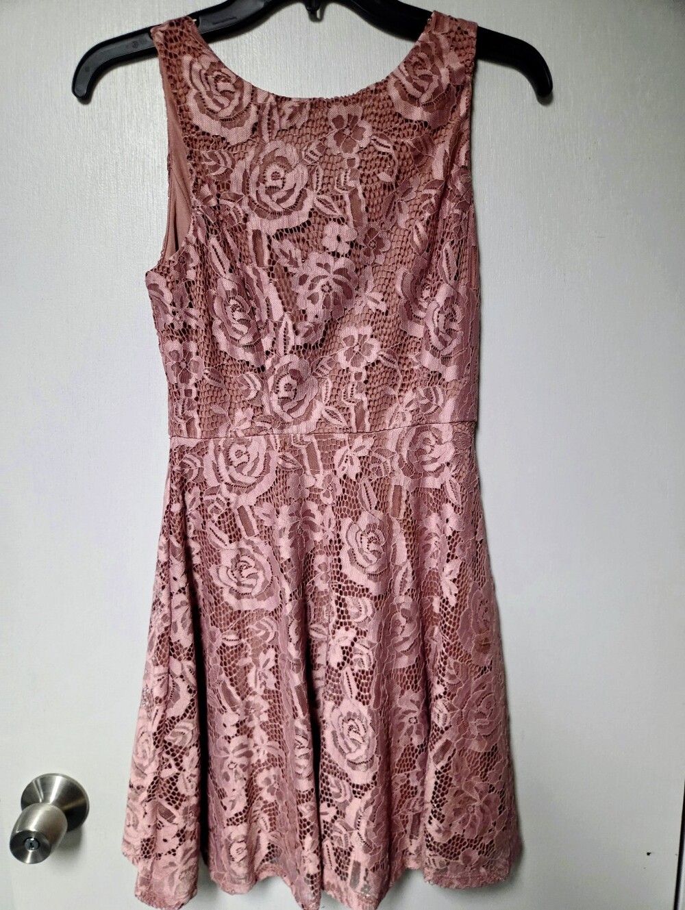 Speechless Rose Lace Sleeveless A-Line Dress in Dusty Rose